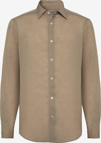 Coupe regular Chemise Boggi Milano en marron : devant