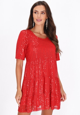 Robe de cocktail faina en rouge : devant