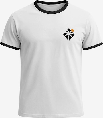 Neverless Shirt 'Palm Badge' in Weiß: Vorderseite