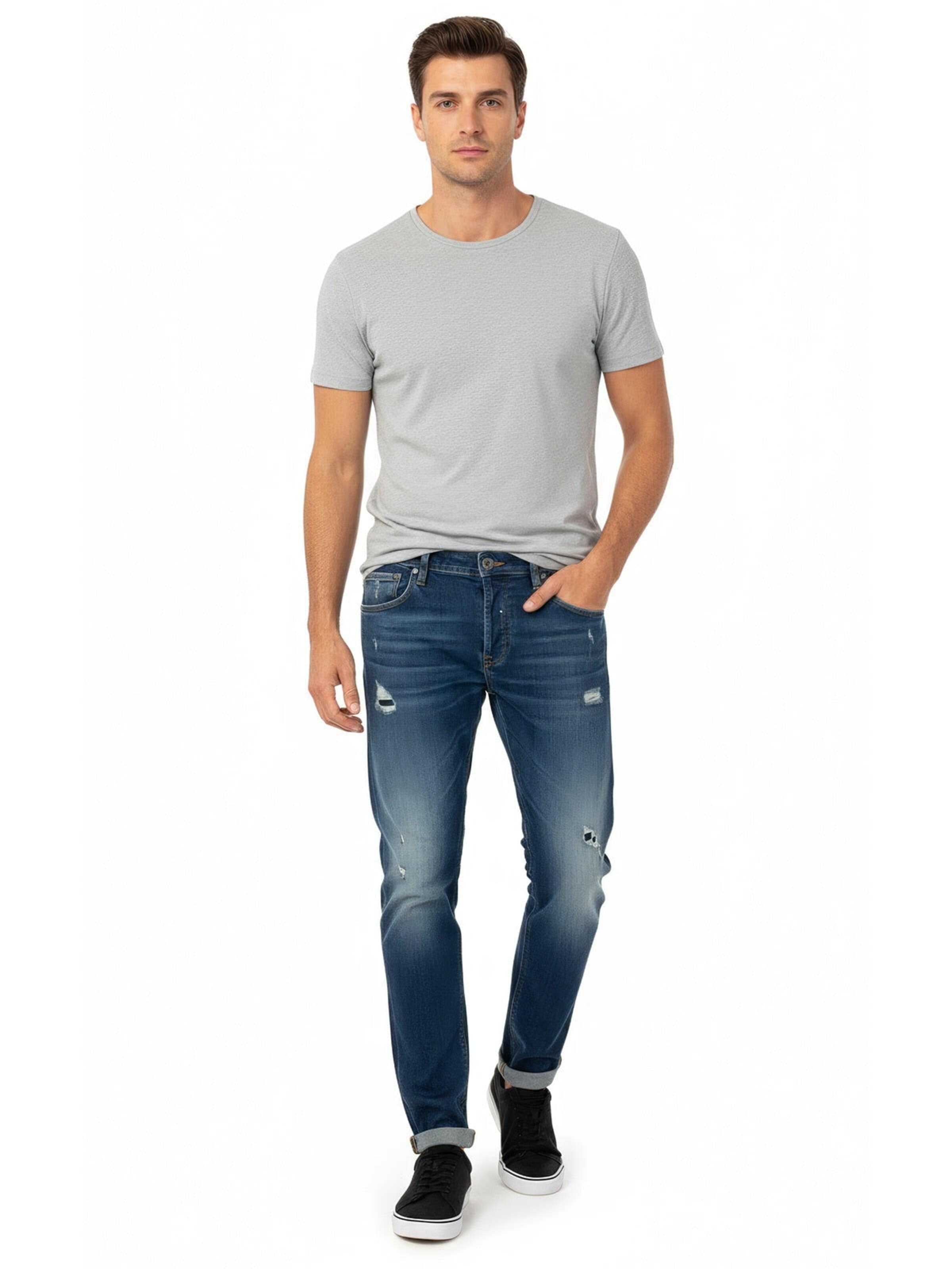 Dondup Slimfit Jeans in Blauw: voorkant