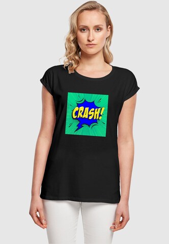 Merchcode Shirt 'Crash Comic' in Schwarz: Vorderseite