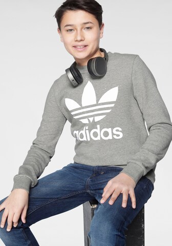 ADIDAS ORIGINALS Klasický střih Mikina 'Trefoil Crew' – šedá: přední strana