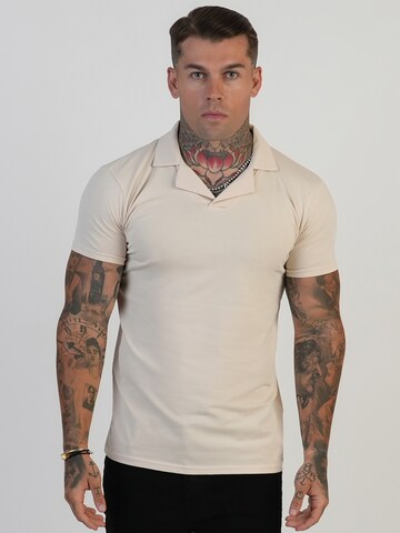 T-Shirt SikSilk en beige : devant