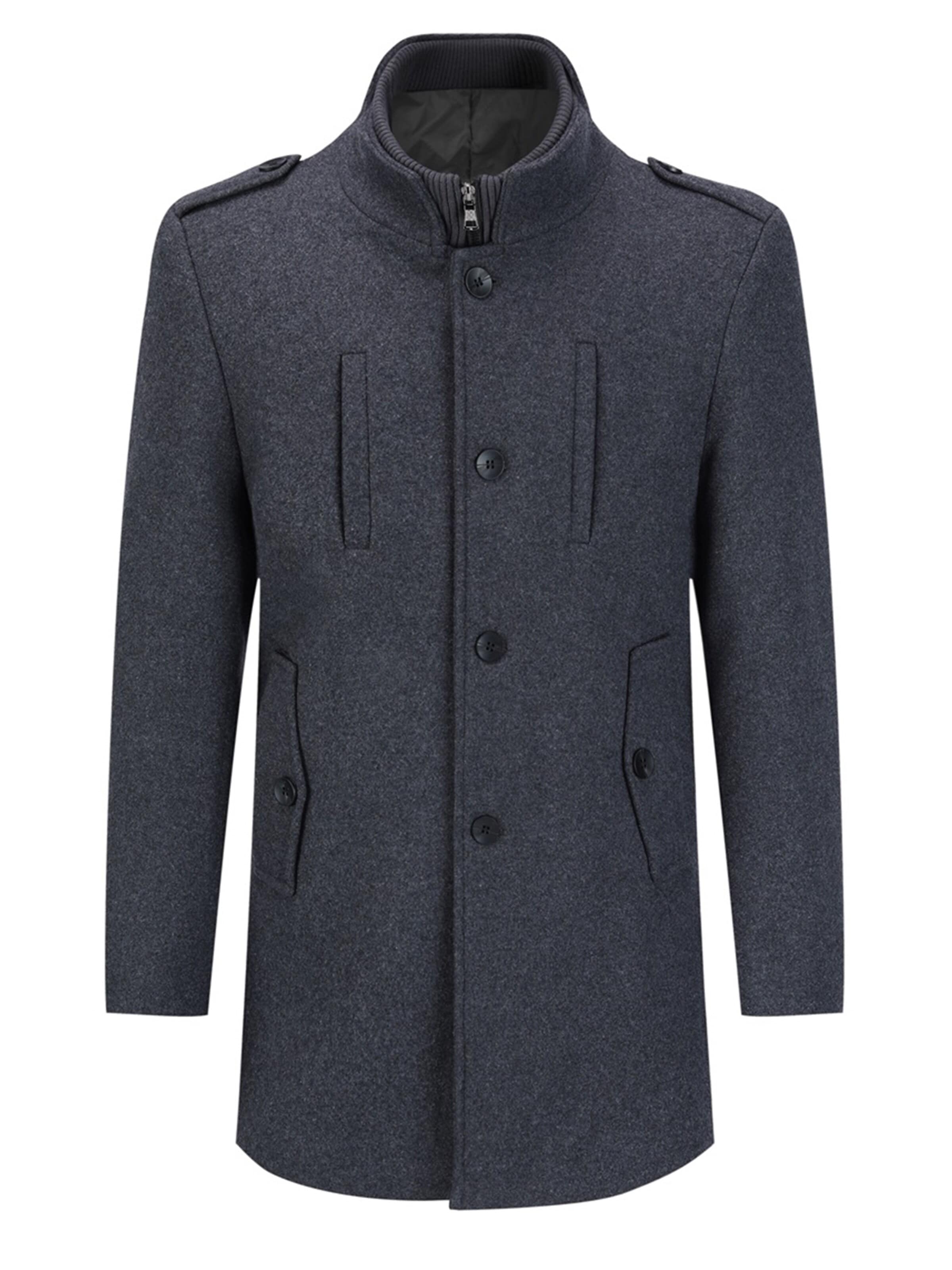 ALLTHEMEN Winter Coat 'Winterruhe' in Grey: front