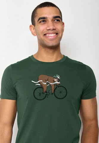 GREENBOMB Shirt 'Animal Finish Sloth' in Green