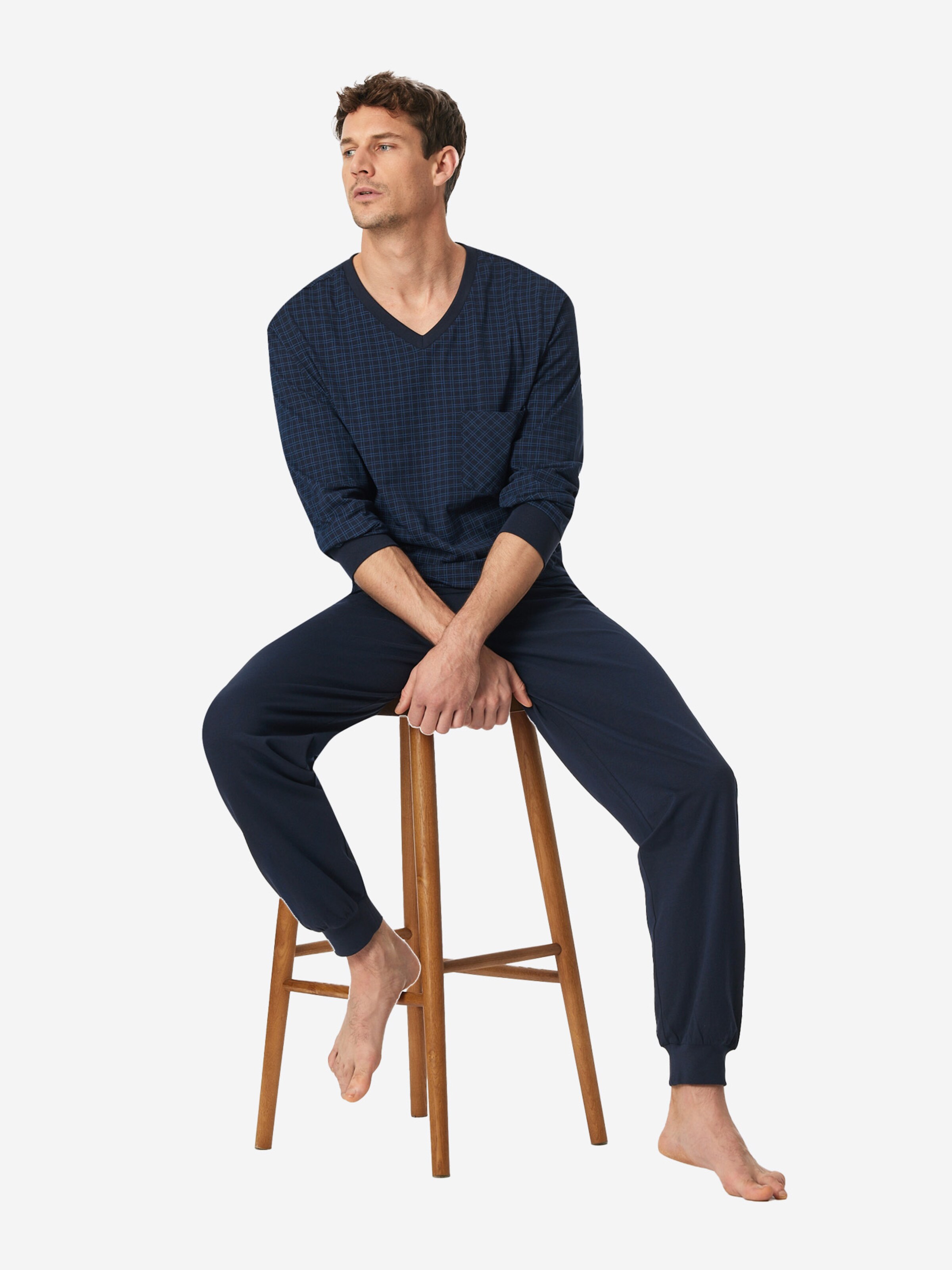 Pyjama long ' Comfort Essentials ' SCHIESSER en bleu