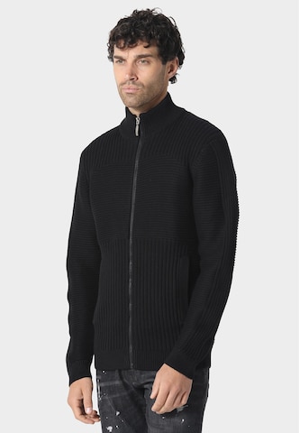 883Police Strickjacke 'Orkney' in Schwarz: Vorderseite