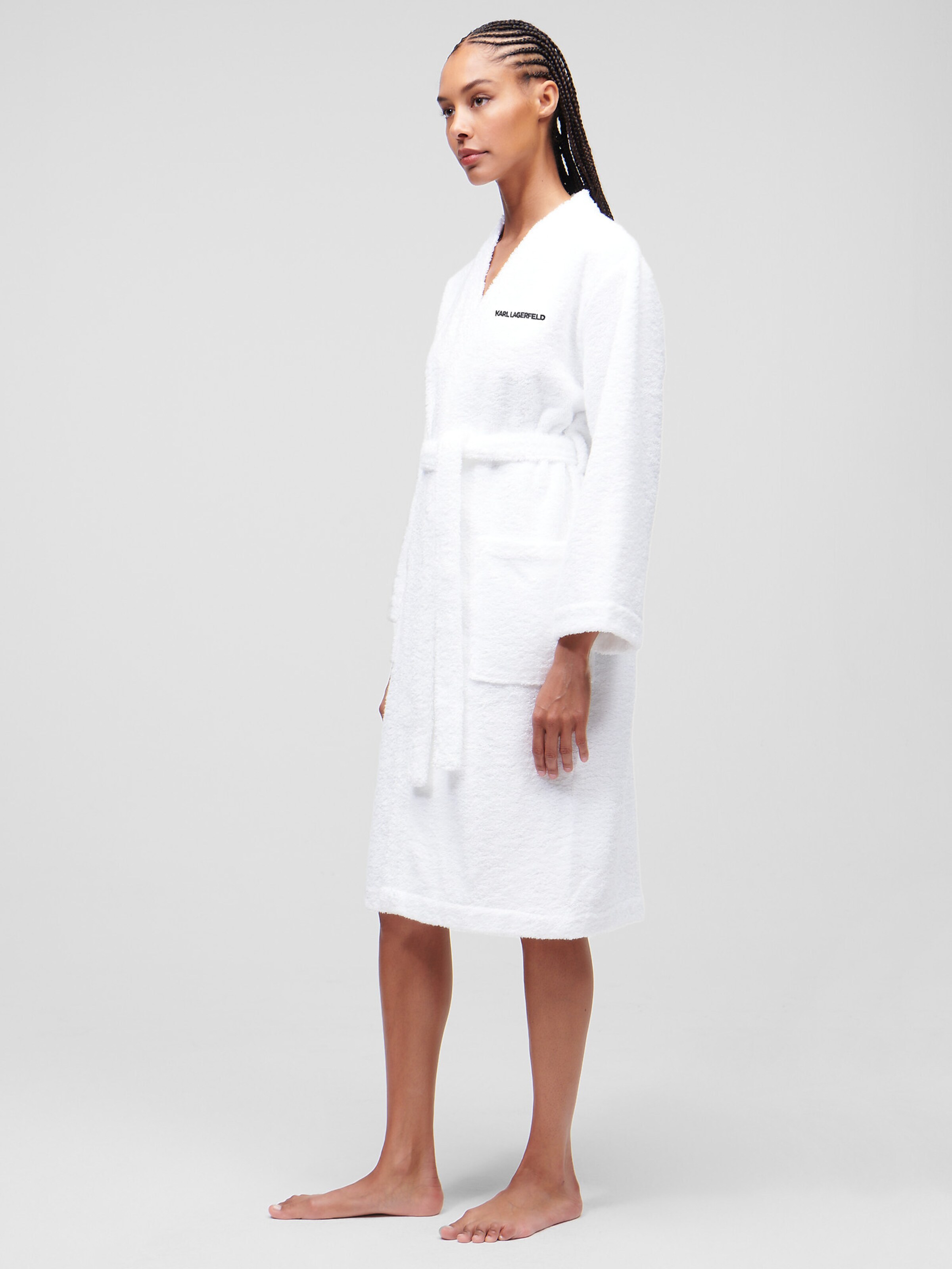 Peignoir long Ikonik 2.0 Karl Lagerfeld en Blanc ABOUT YOU
