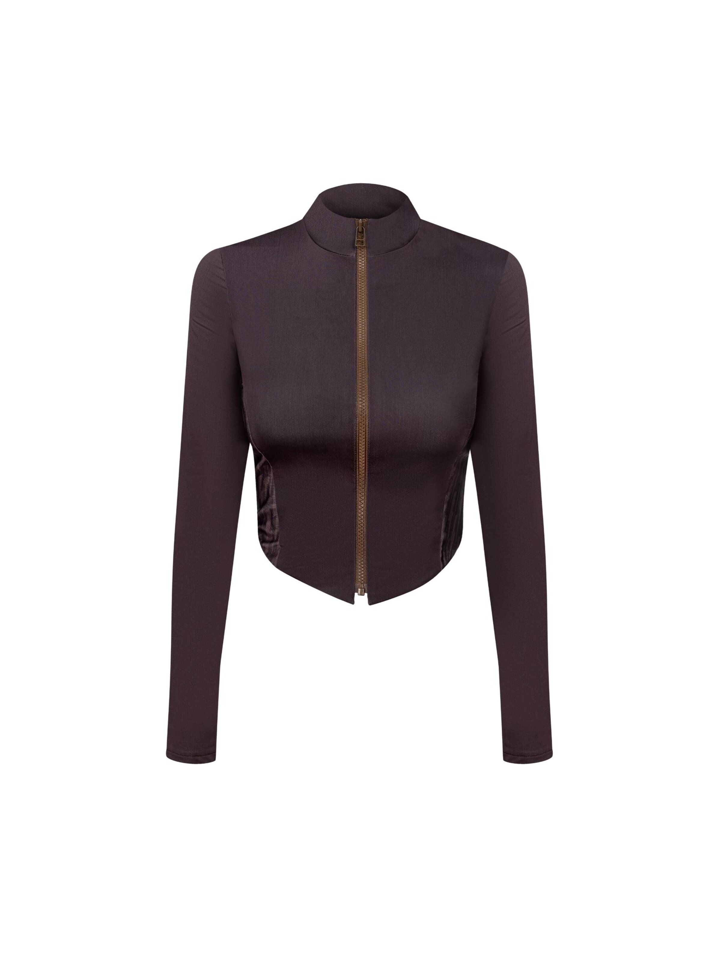 Giacca di felpa sportiva 'Choco Brown' di EKCENTRIK in marrone: frontale