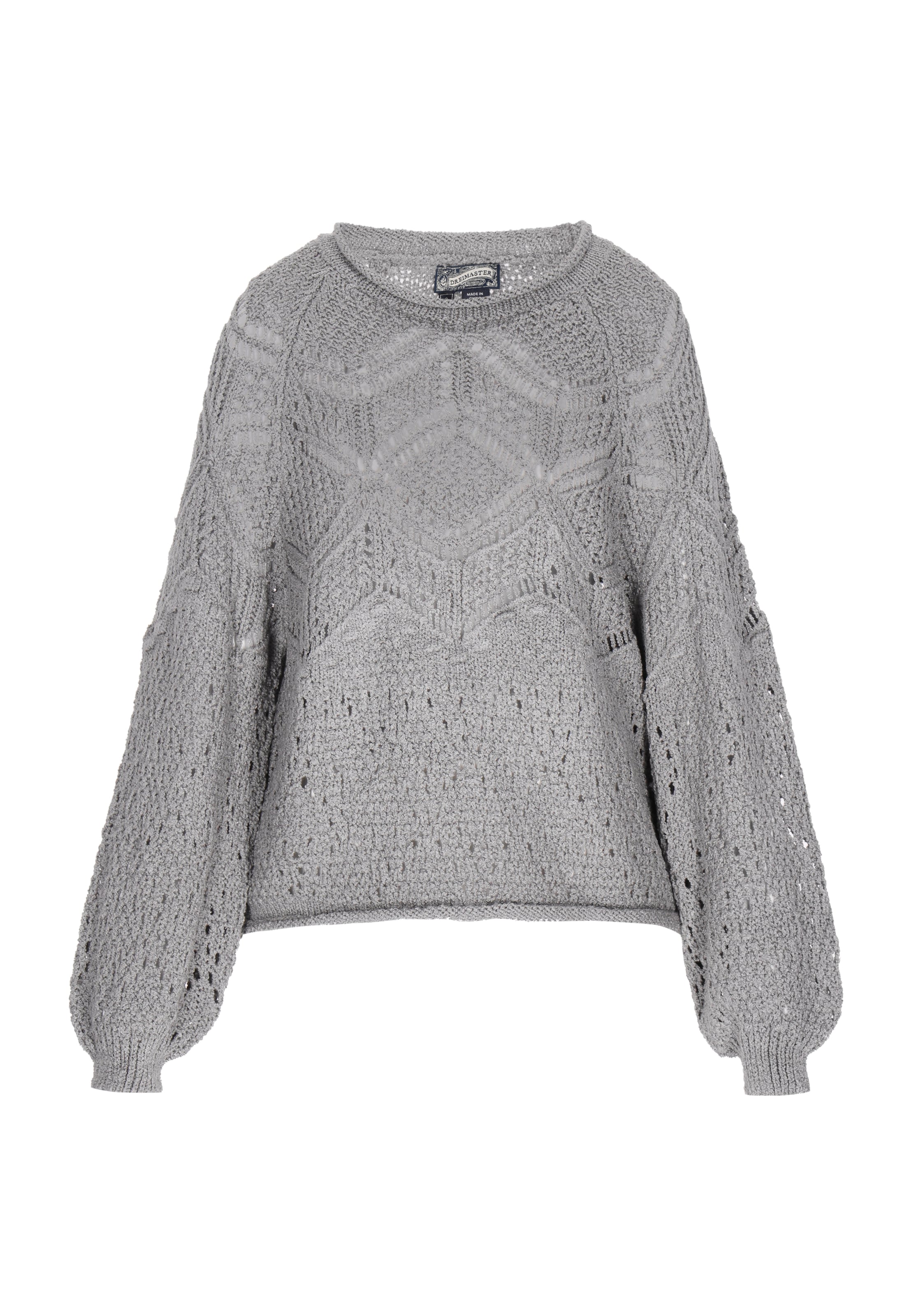 pelēks DreiMaster Vintage "Oversize" stila džemperis: no priekšpuses