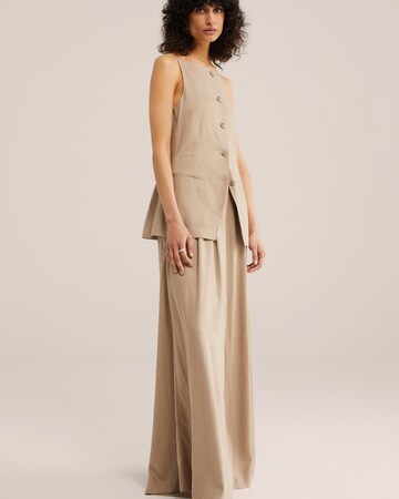 WE Studio Wide leg Bandplooibroek in Beige