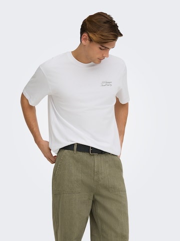 Only & Sons - Camiseta 'ONSAXEL COFFEE' en blanco