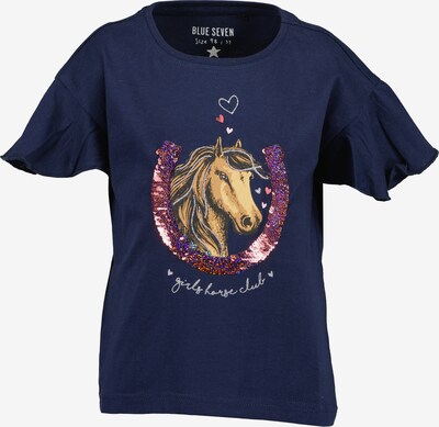 BLUE SEVEN Shirt in de kleur Camel / Donkerblauw / Pink / Zilver, Productweergave