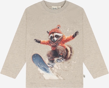 Hust & Claire T-shirt 'Anton Racoon' i beige: framsida