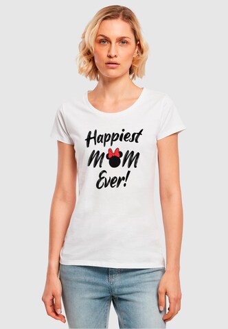 T-shirt 'Mother's Day - Minnie Happiest Mom Ever' ABSOLUTE CULT en blanc : devant