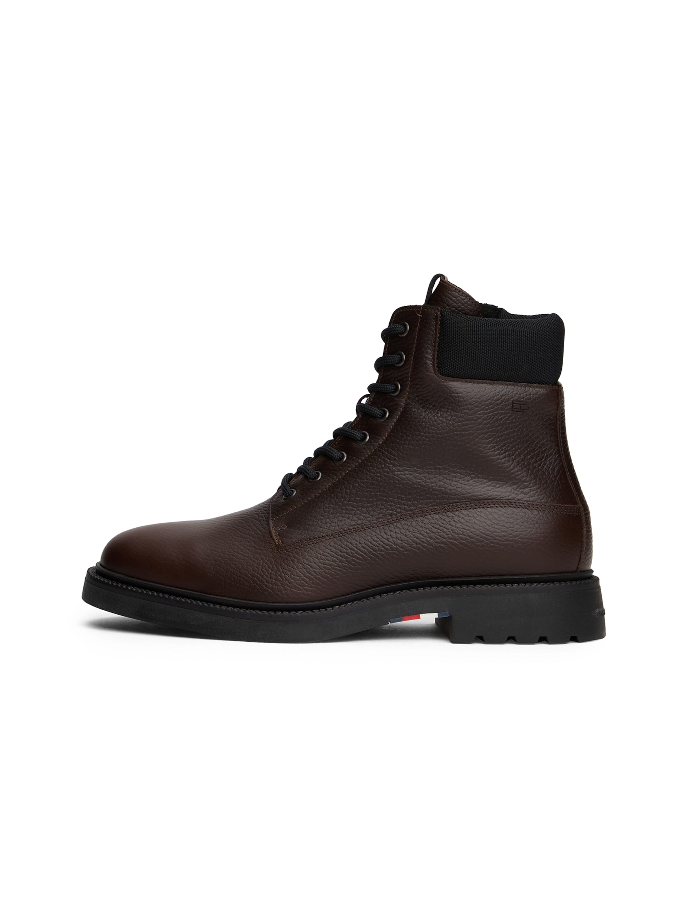 Bocanci cu șireturi de la TOMMY HILFIGER pe maro: față