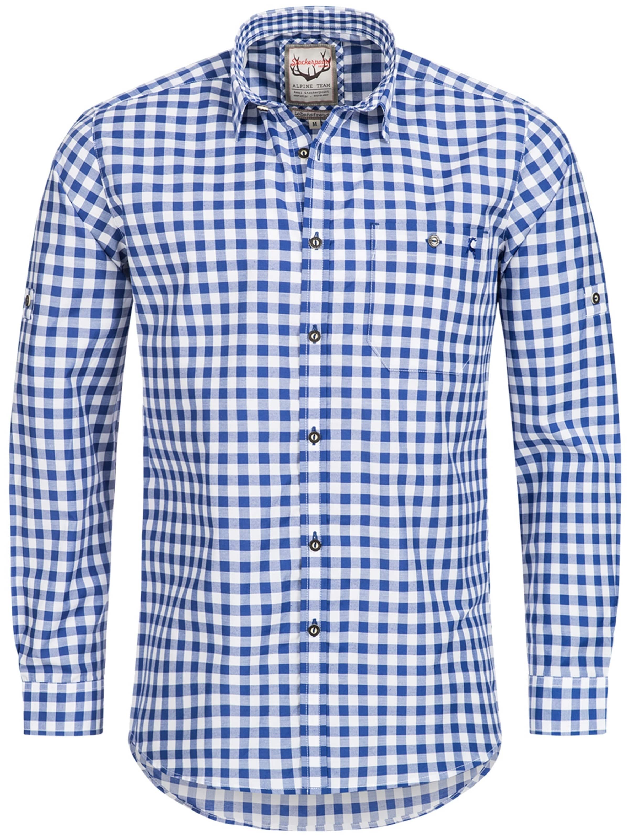 STOCKERPOINT Regular fit Klederdracht overhemd in Blauw: voorkant