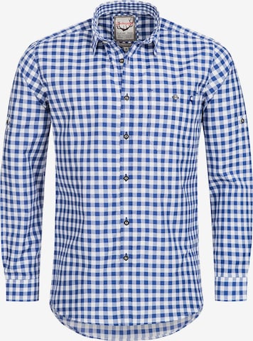 Chemise folklorique STOCKERPOINT en bleu : devant