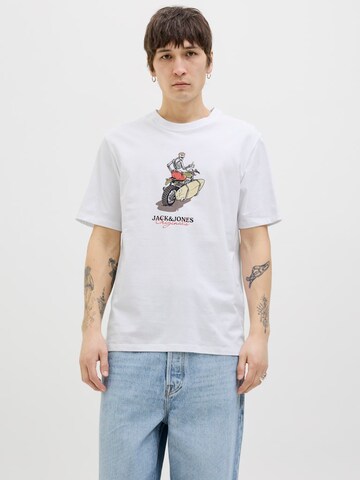 JACK & JONES Bluser & t-shirts 'JORSkull Coast' i hvid: forside