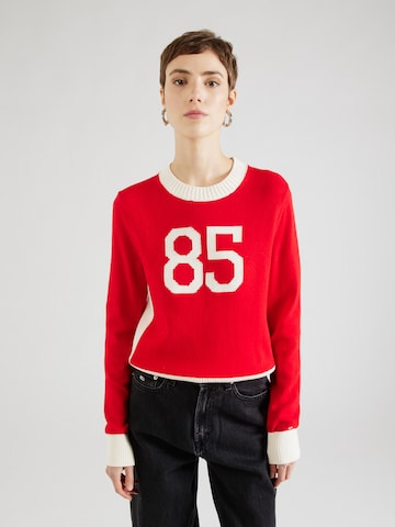 TOMMY HILFIGER Sweater 'VARSITY 85' in Red: front