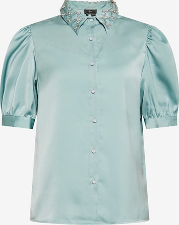 Camicia da donna di faina in verde: frontale