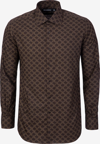 Karl Lagerfeld - Regular Fit Camisa '605000' em castanho: frente