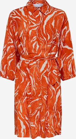 SELECTED FEMME Рокля тип риза 'Sirine' в оранжево: отпред