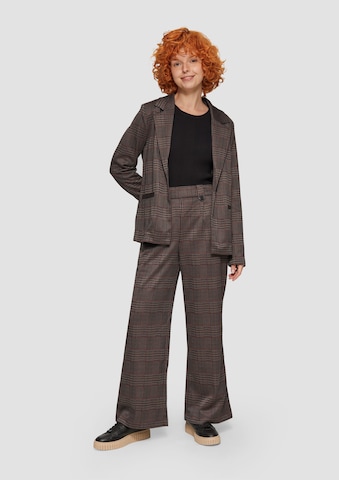 QS Wide leg Bandplooibroek in Bruin