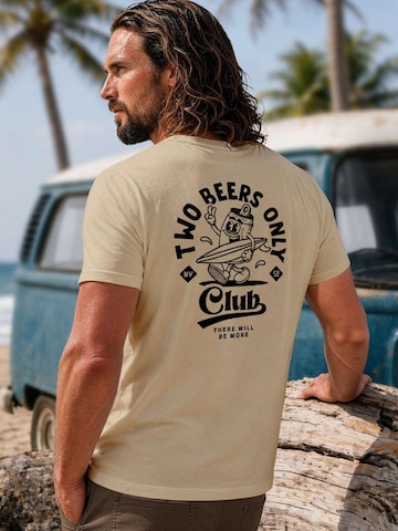 Neverless Shirt 'Two Beers only Backprint' in Beige