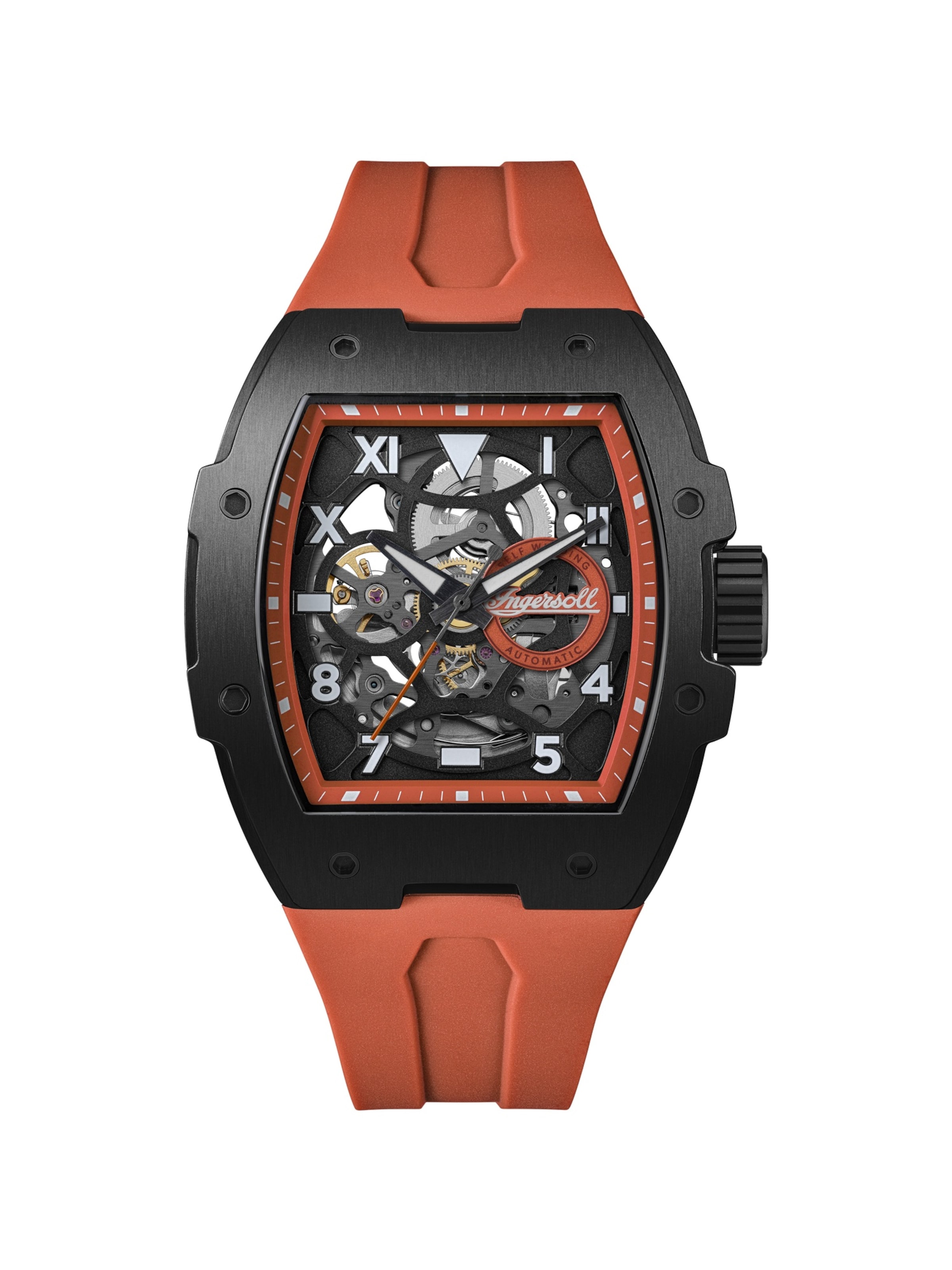 INGERSOLL Automatikuhr ' The Play ' in Orange: Vorderseite