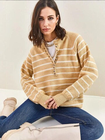 Pullover di Bianco Lucci in beige: frontale