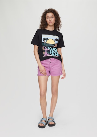 QS T-Shirt in Schwarz