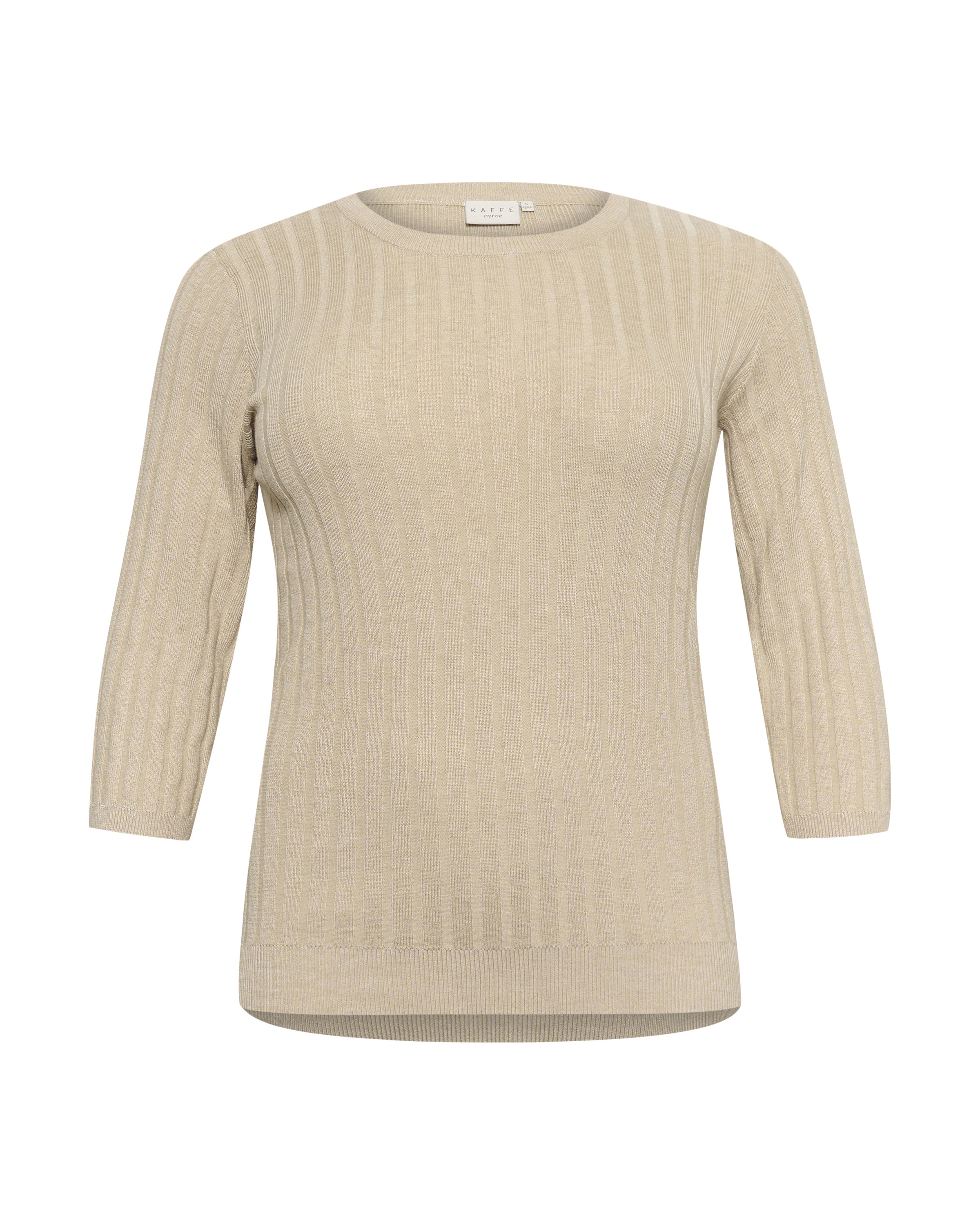 KAFFE CURVE Trui 'Lizzy' in Beige: voorkant