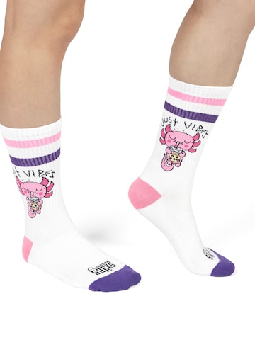 Chaussettes 'Just Vibes' American Socks en blanc