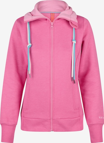 salzhaut Sweatvest in Roze: voorkant