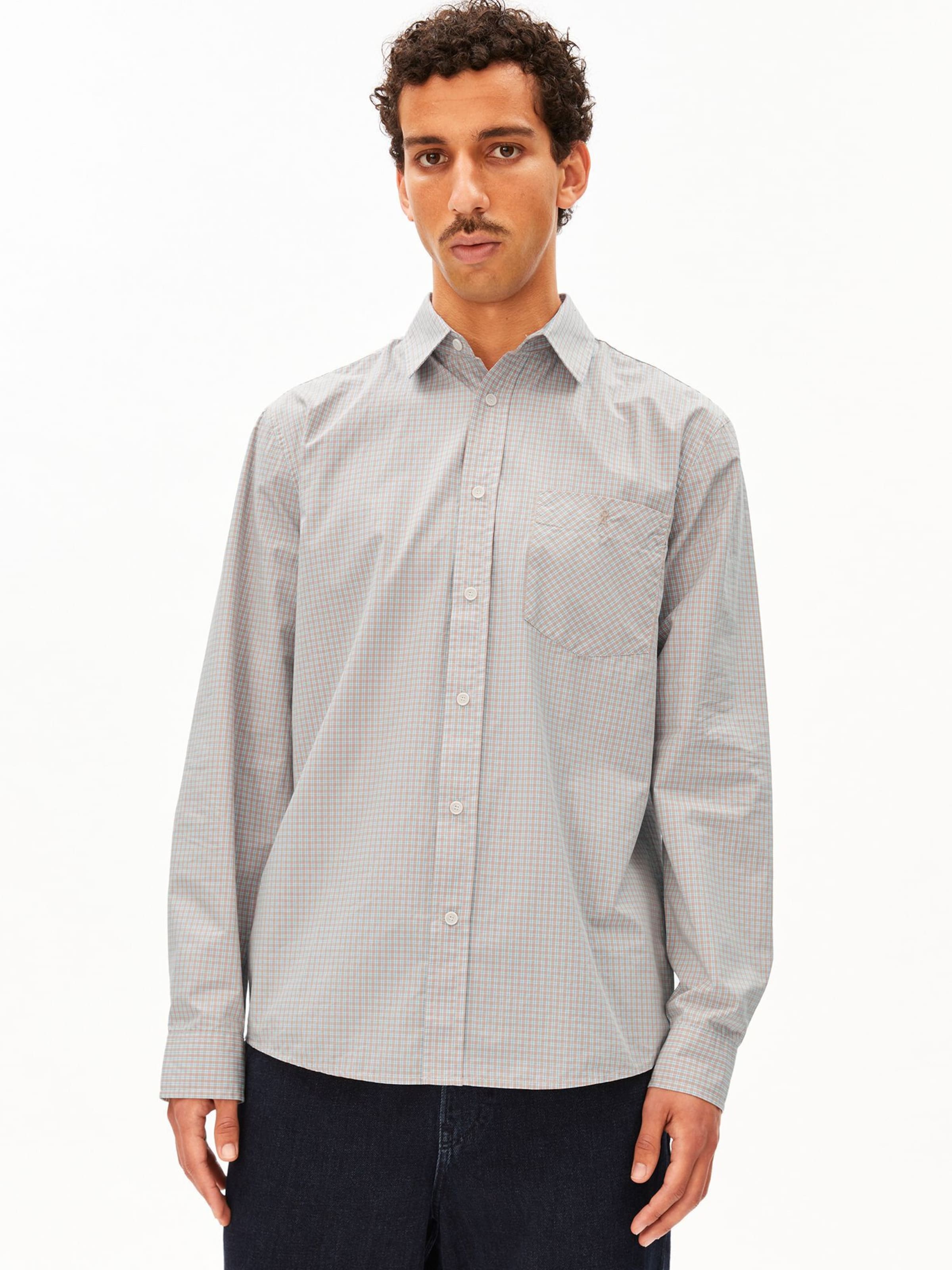 ARMEDANGELS Comfort fit Button Up Shirt in Beige: front