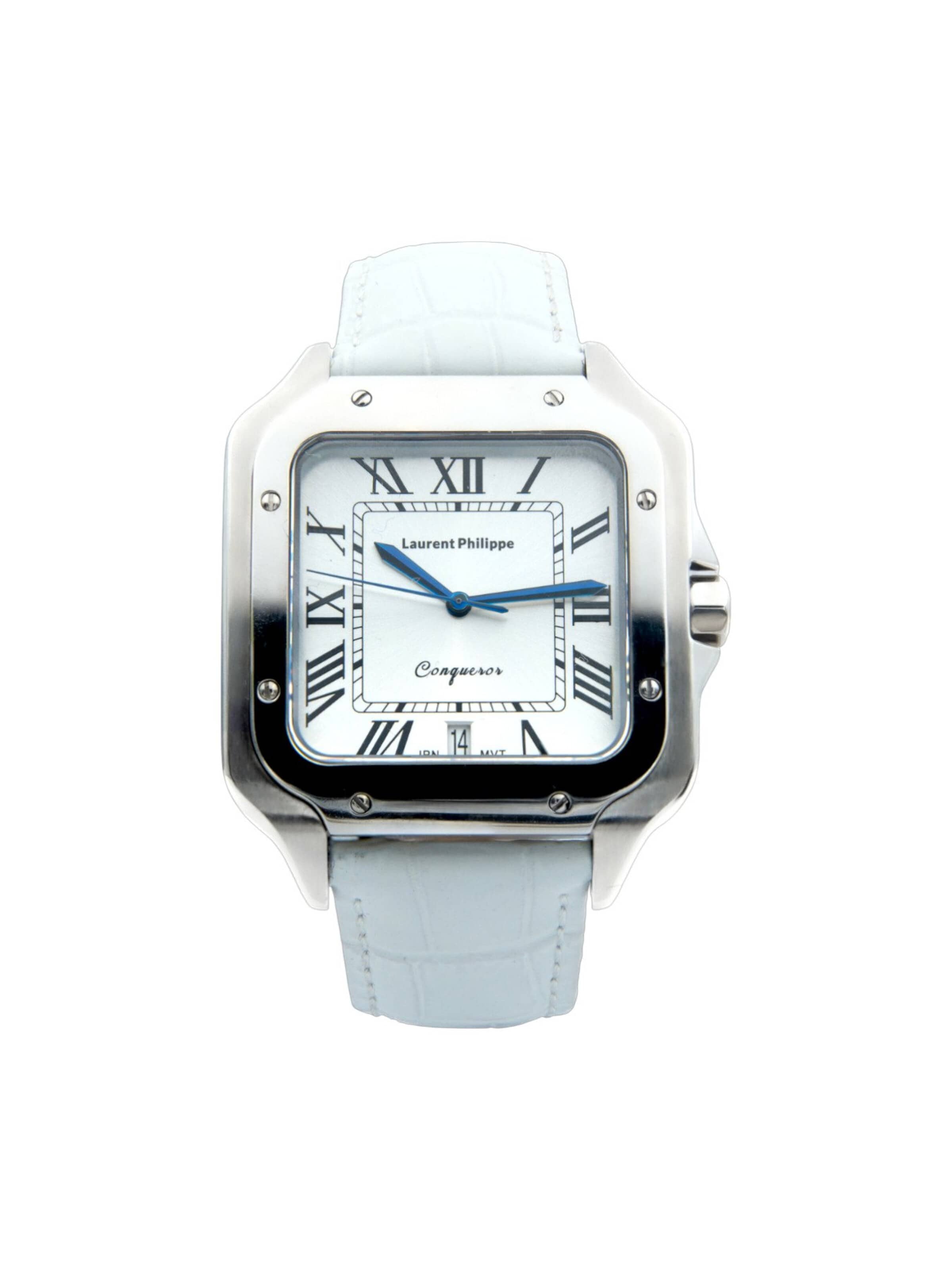 Montre à affichage analogique 'Conqueror Koh-I-Noor – Bianco Bianco' Laurent Philippe en blanc : devant