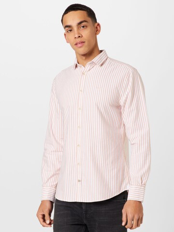 COLOURS & SONS - Regular Fit Camisa 'Oxford' em laranja: frente