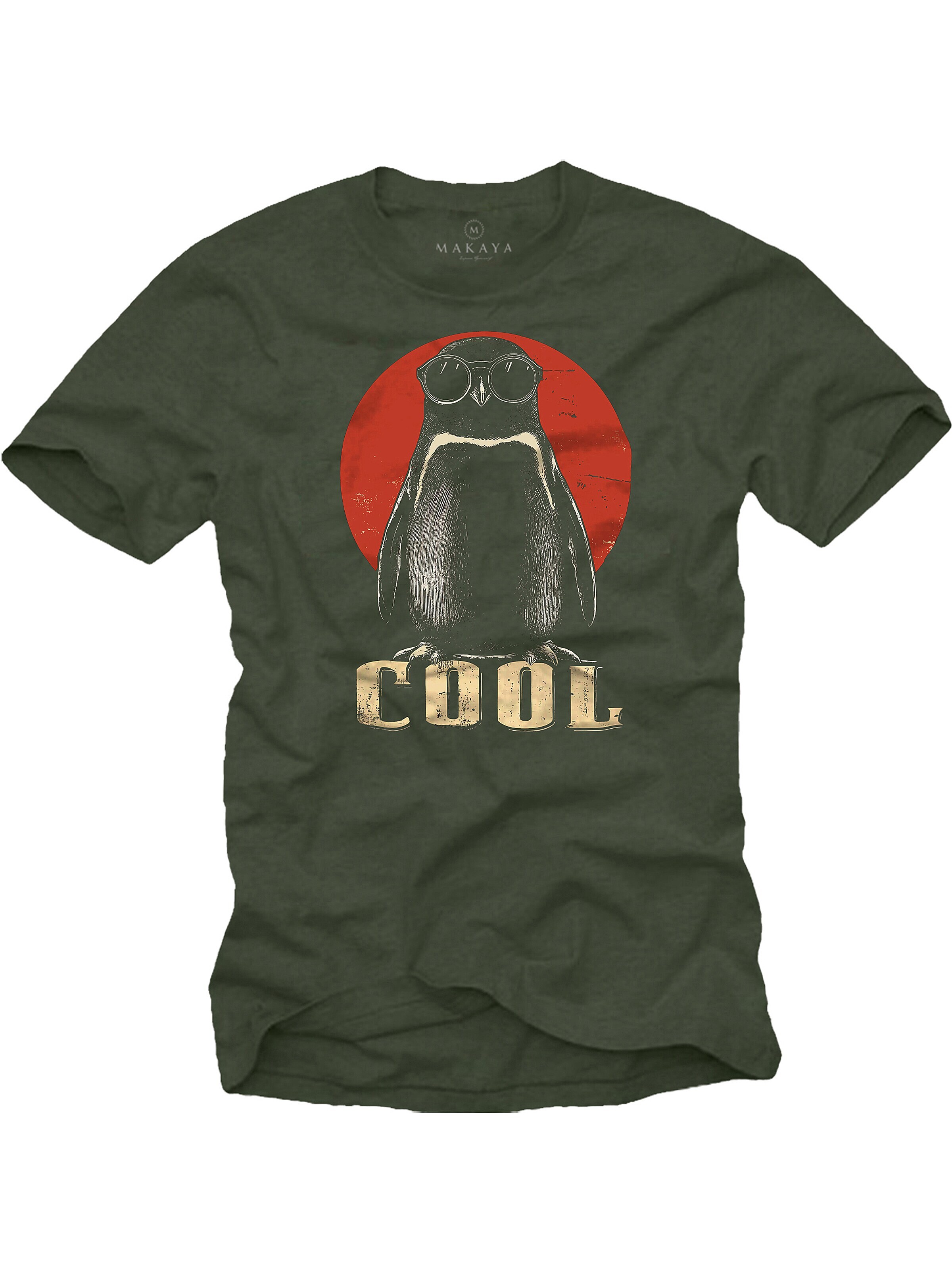 MAKAYA Shirt 'Pinguin' in Green: front