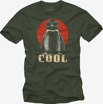MAKAYA Shirt 'Pinguin' in Green: front