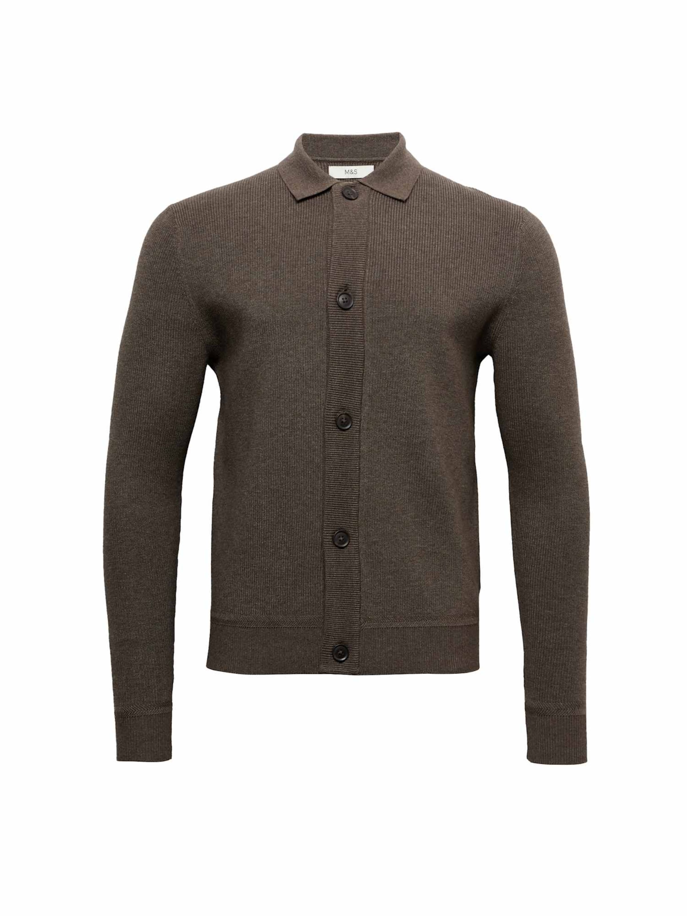 Marks & Spencer Knit cardigan in Brown: front