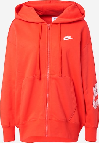 Nike Sportswear Кофта на молнии в Красный: спереди