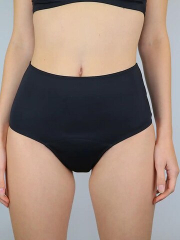 MYLILY Bikini Bottoms 'Perioden Bikini Hose High Waist' in Black: front