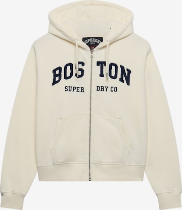 Superdry & Co Sweatjacke in Weiß: Vorderseite