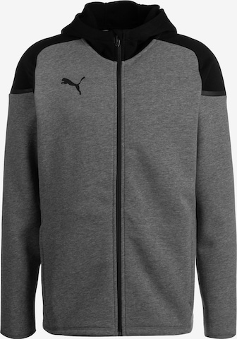PUMA Sportsweatjacke 'TeamCUP Casuals' in Grau: Vorderseite