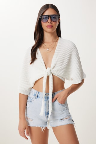 Happiness İstanbul Μπλούζα σε λευκό: μπροστά