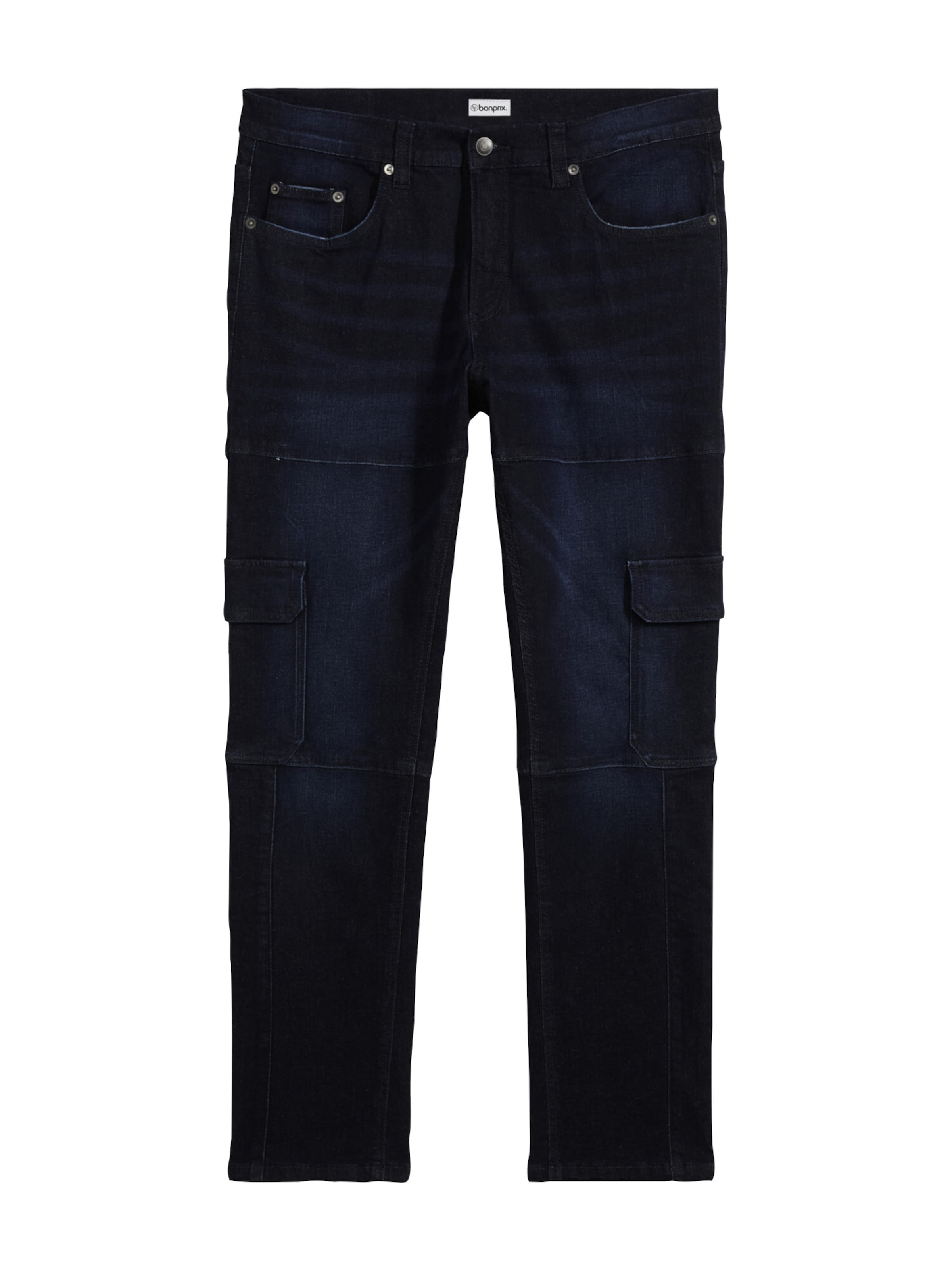 bonprix Slimfit Cargojeans in Blau: Vorderseite
