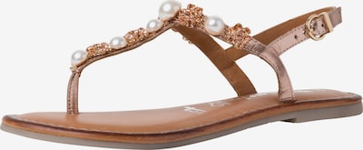 TAMARIS Sandalias de dedo en bronce / oro rosa / blanco perla, Vista del producto