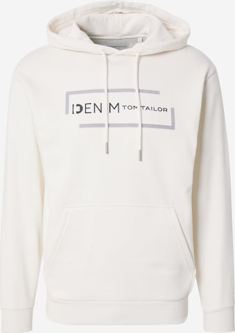 Sweat-shirt TOM TAILOR DENIM en blanc : devant