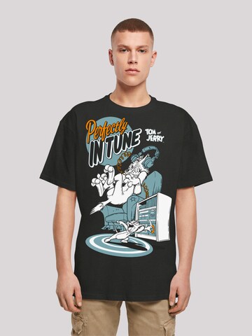 F4NT4STIC Shirt 'Tom und Jerry Perfectly In Tune' in Black: front